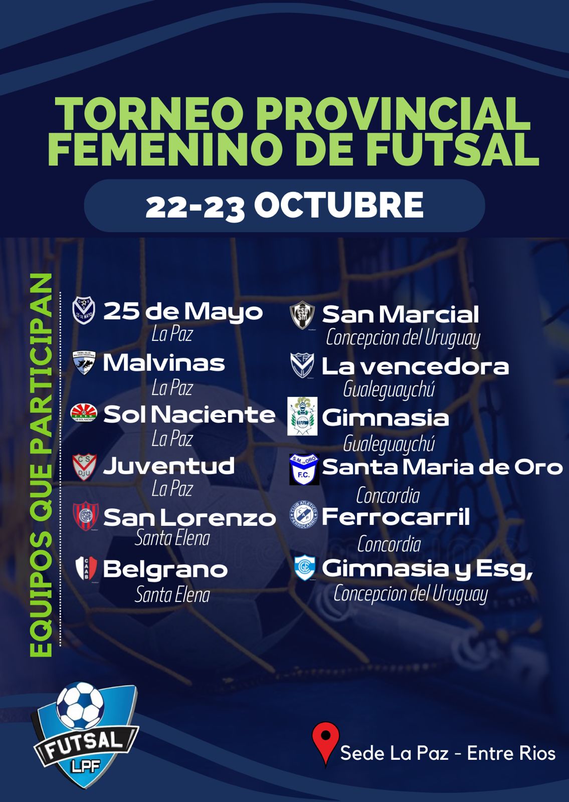 La Paz será sede el Torneo Provincial de Futsal Femenino